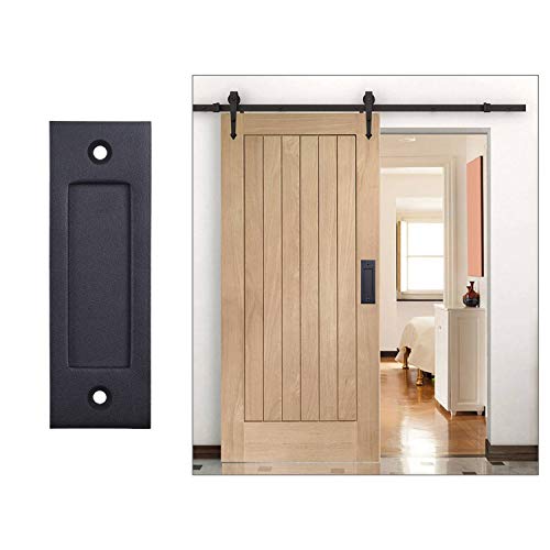 Kare Kind Kare & Kind Sliding Barn Door Handle 6-Inch (Black) - Easy to Install Flat Bottom Finger Pull Set - Solid Steel Smooth Edges for Sliding Barn Doors, Sheds, Garages - Tapping Screws Included - Image 4