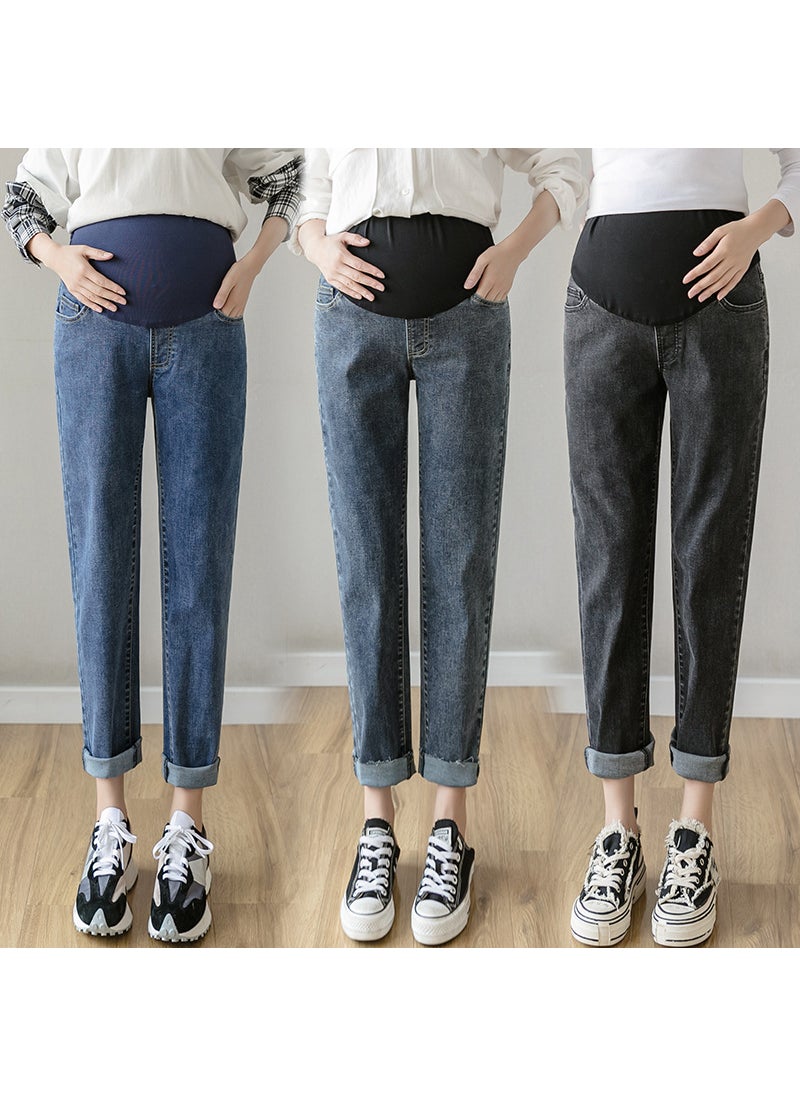 Generic Maternity Jeans New Loose Harem Carrot Denim Blue Gray  - Image 3