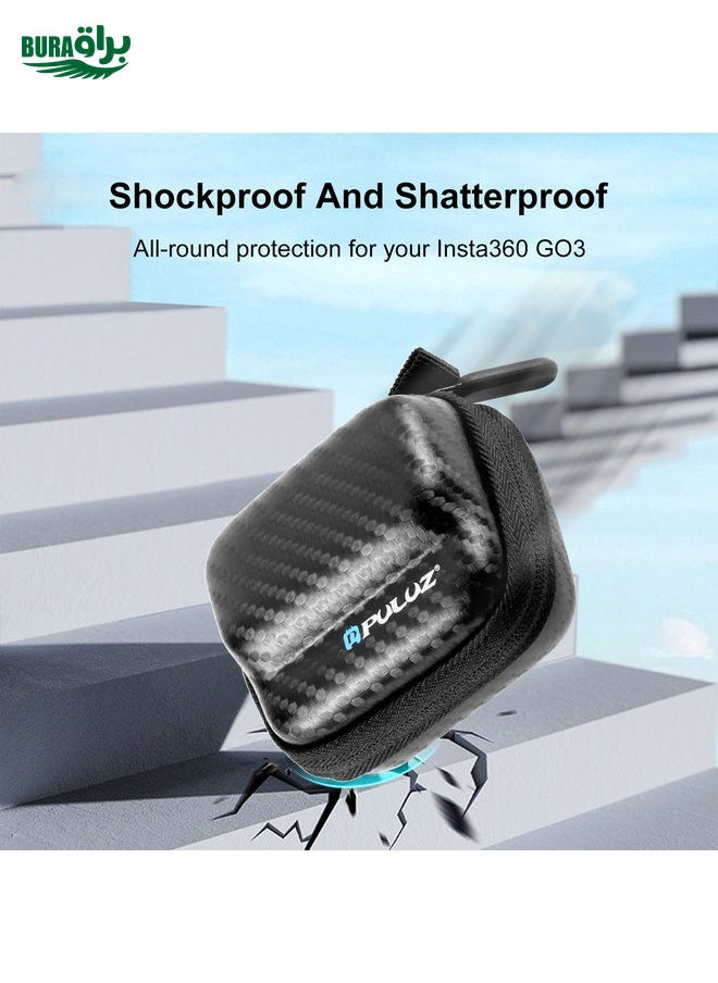BURAQ For Insta360 GO 3 / GO 3S PULUZ Mini Body Bag Portable Carbon Fiber EVA Storage Bag (Black)  - Image 5