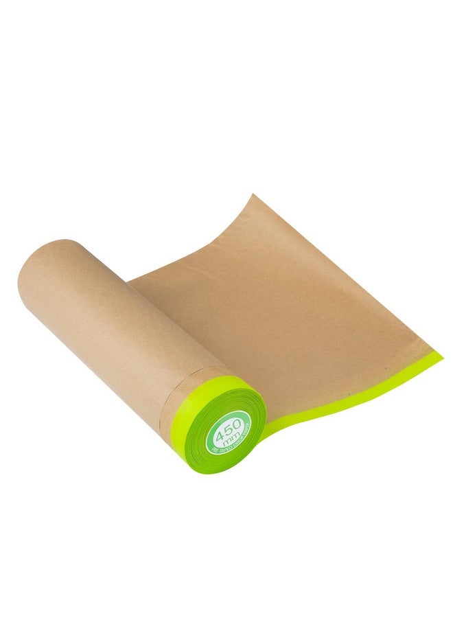 Tangibay Pre-Taped Masking Paper For Painting - 18 Inch X 50 Feet Tape And Drape Painters Paper, Paint Adhesive Protective Paper Roll For Covering Skirting, Frames, Cars And Auto Body (1 Roll)  - Image 1