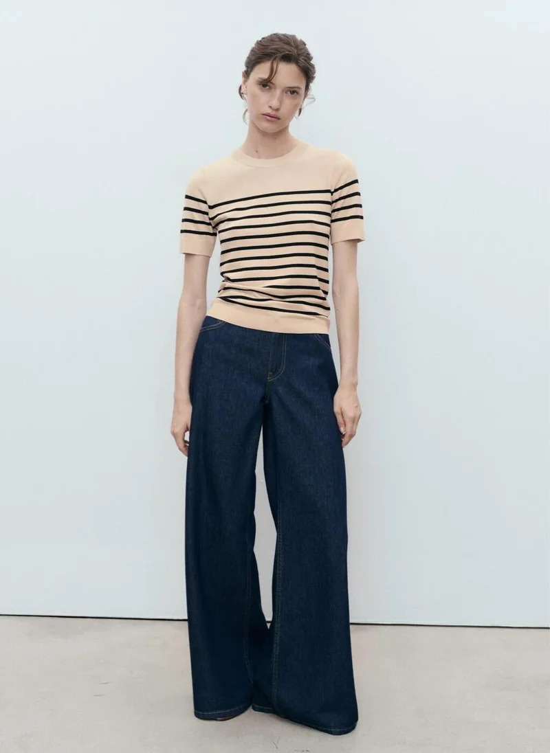 MANGO Short-sleeved fine-knit sweater