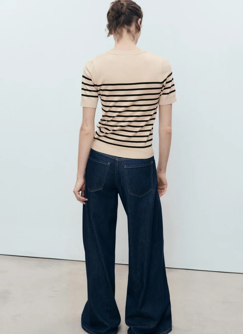 MANGO Short-sleeved fine-knit sweater