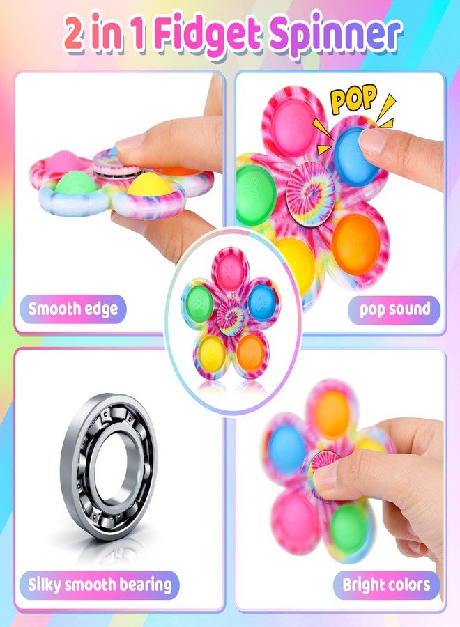 Gigilli 24 Pcs Pop Fidget Spinner Bulk Party Favors, Sensory Fidget Toys for Kids Toddler, Goodie Bags Stuffers Classroom Prizes, End of Year Student Gifts Stress Relief Toys for ADHD, Autism, Anxiety - Image 4