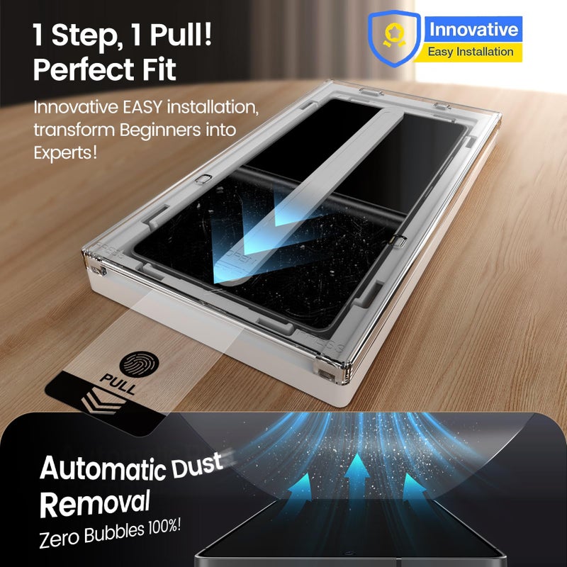 MOHAVE 4 Pack Screen Protector for SAMSUNG Galaxy S25 Ultra 6.9" with 2 Pack Camera Lens Protector [Auto Alignment/Dust Removal] HD Clear Tempered Glass [Military Grade Shatterproof] 100% Ultrasonic Fingerprint ID Unlock - Image 2