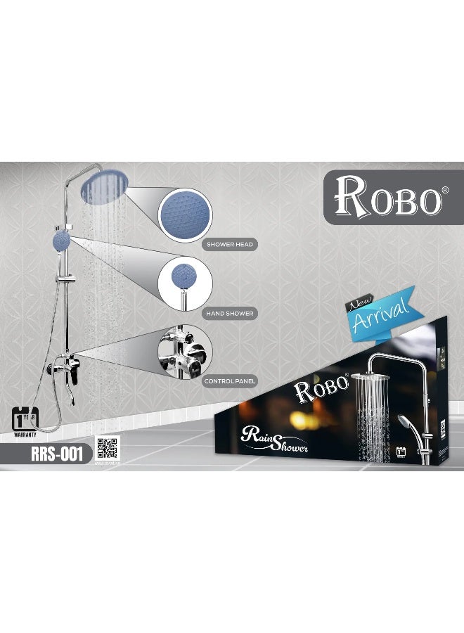 ROBO Rain Shower System with Hand Shower & Control | Modern Bathroom Shower Set | RRS Series  - Image 2