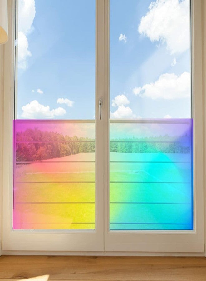 SKIN POSTER Window Film Holographic Clear Adhesive Window Cellophane Privacy Rainbow Effect Decorative Sticker for Craft DIY Christmas Party Decor 12x48 inches - Image 4