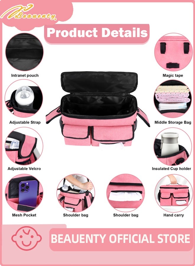 بيوينتي عالمية عربة منظم حقيبة بواسطة. وحدة تحكم كبيرة معزولة مع حامل كأس وجيوب تخزين إضافية. تصميم عالمي - يرفق بأي عربة. سهولة التركيب. - Image 2