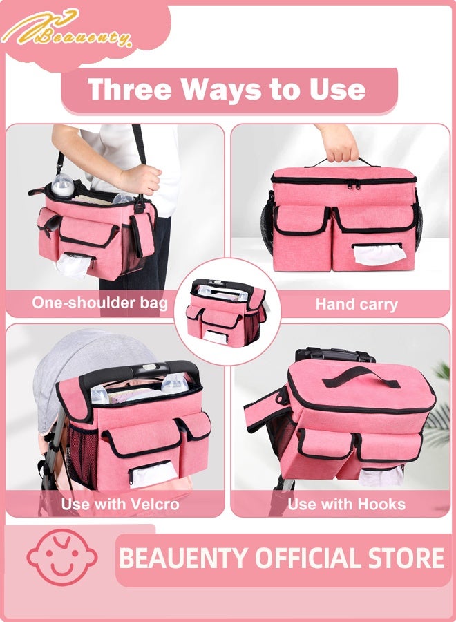 بيوينتي عالمية عربة منظم حقيبة بواسطة. وحدة تحكم كبيرة معزولة مع حامل كأس وجيوب تخزين إضافية. تصميم عالمي - يرفق بأي عربة. سهولة التركيب. - Image 3