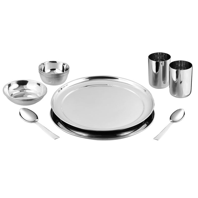 Kraft- follow your imagination Kraft Princess Premium Stainless Steel Dinner Set of 12 Pcs | Heavy Gauge, Elegant Design | Lunch Set, Shagun Set | Kitchen Bartan Set for Home | Toxin Free | 2 Year Warranty - Image 1