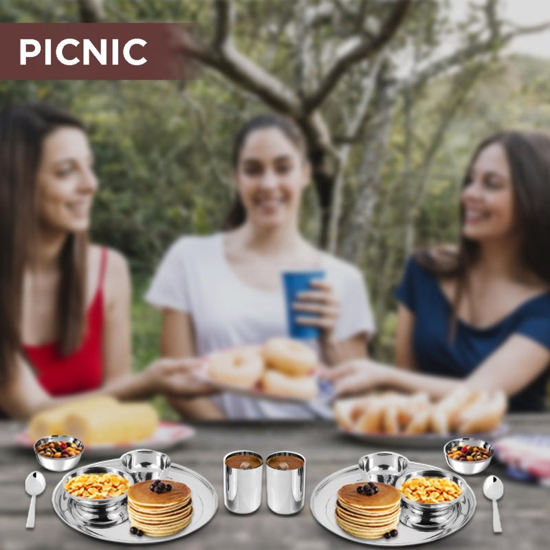Kraft- follow your imagination Kraft Princess Premium Stainless Steel Dinner Set of 12 Pcs | Heavy Gauge, Elegant Design | Lunch Set, Shagun Set | Kitchen Bartan Set for Home | Toxin Free | 2 Year Warranty - Image 3