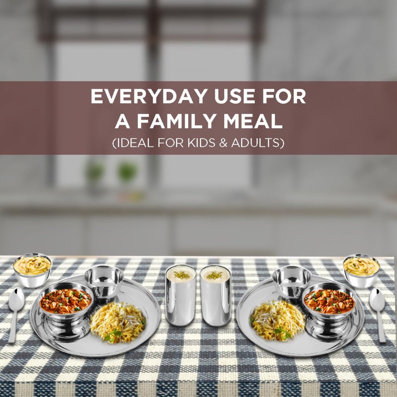 Kraft- follow your imagination Kraft Princess Premium Stainless Steel Dinner Set of 12 Pcs | Heavy Gauge, Elegant Design | Lunch Set, Shagun Set | Kitchen Bartan Set for Home | Toxin Free | 2 Year Warranty - Image 4