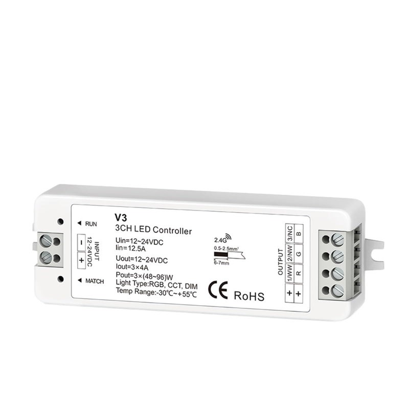 V3 Controller DC 12 24V 2 4G RGB LED Light Strip Remote Control with Wall Mount Bracket - Image 2