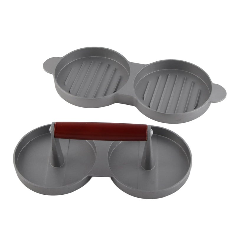 Aluminum Alloy Non Stick Double Burger Press with Arrow Storage Case - Image 4