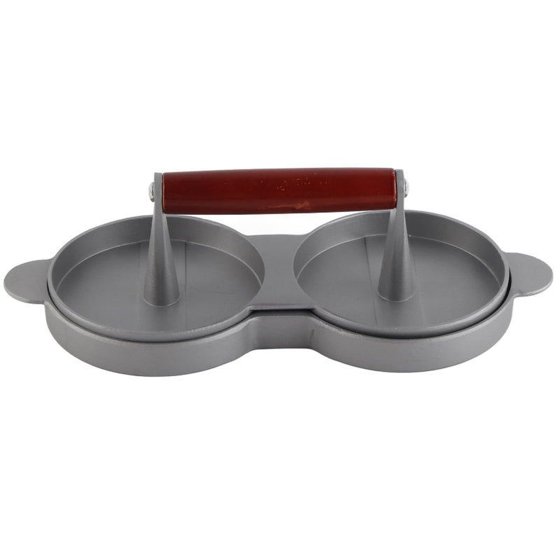 Aluminum Alloy Non Stick Double Burger Press with Arrow Storage Case - Image 2