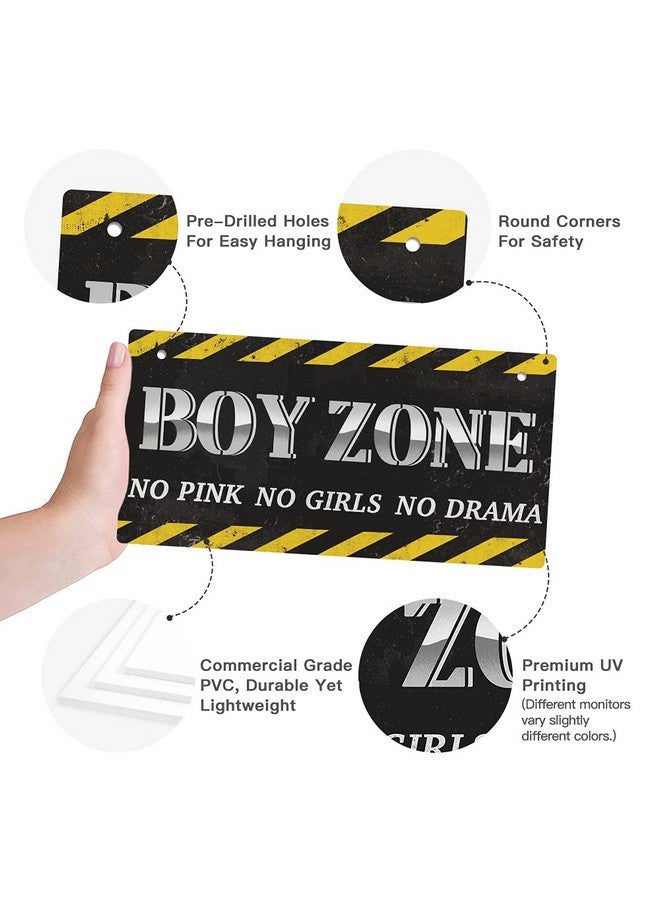 Putuo Decor Little Man Cave Sign, Boys Room Wall Decor for Kids, Toddler Boys, Baby, 10x5 Inches PVC Hanging Plaque Gift (Boys Zone No Pink No Girls No Drama) - Image 3