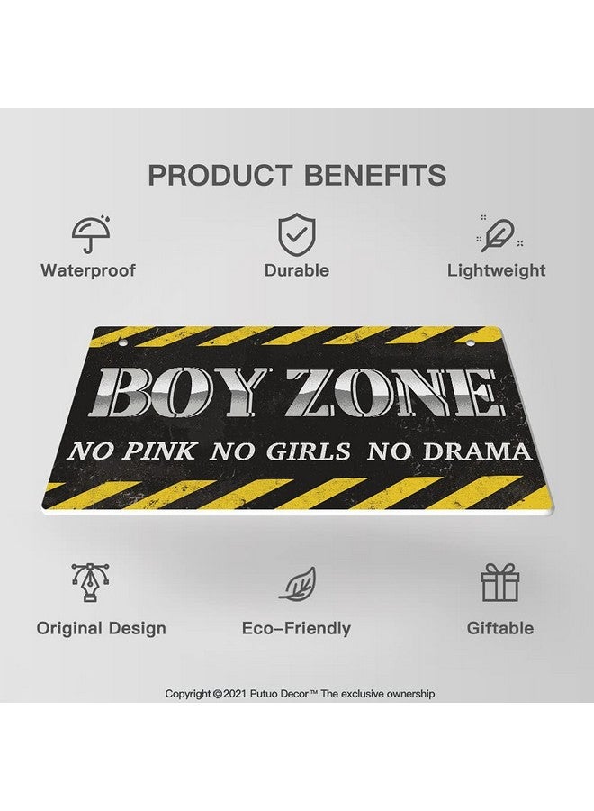 Putuo Decor Little Man Cave Sign, Boys Room Wall Decor for Kids, Toddler Boys, Baby, 10x5 Inches PVC Hanging Plaque Gift (Boys Zone No Pink No Girls No Drama) - Image 4