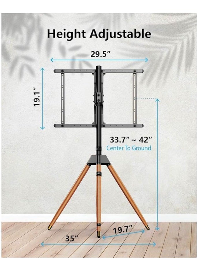 Hamood Hamood,Tripod TV Stand for 32-75 Inch Screens, Height Adjustable with Cable Management, Swivel Corner Stand for  - Image 3