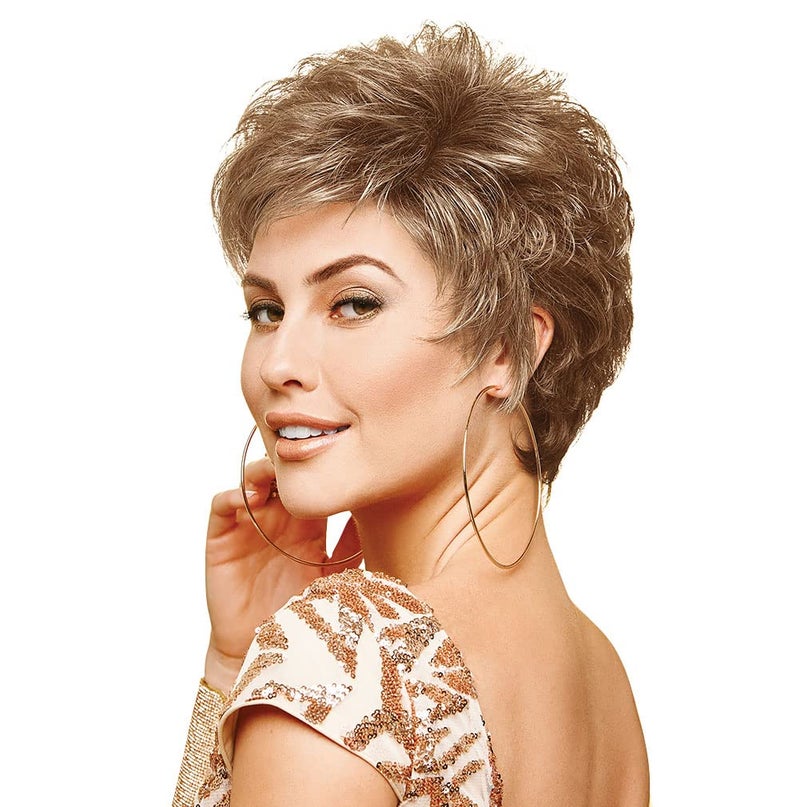 Gabor Instinct Short Layered Shag Wig by Hairuwear, Average Cap, G17+ Vanilla Mist
