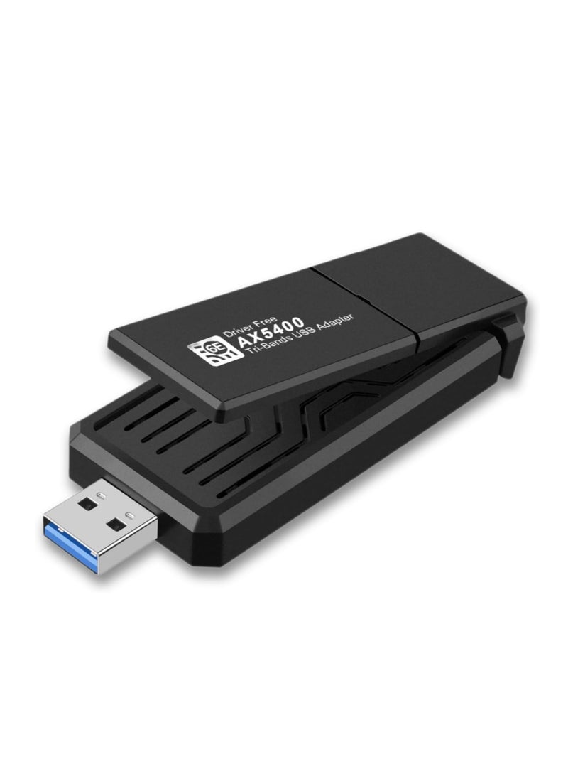 General triple band 2.4G 5G 6G wireless network card  5400 WiFi USB 3.0 adapter for laptop desktop computer, MU-MIMO technology for Win 10 11  - Image 1