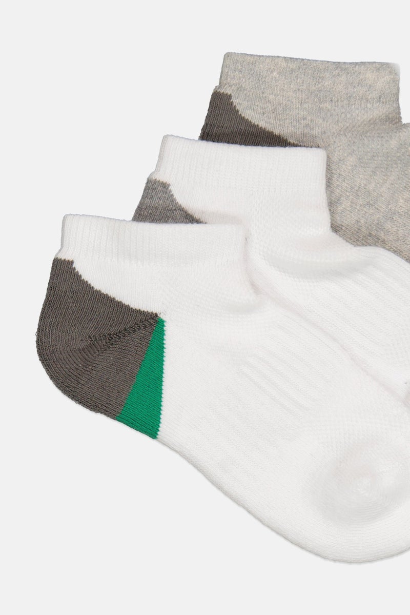 Rocawear Kids Boys 3 Pairs Solid Ankle Socks, Multicolor  - Image 2
