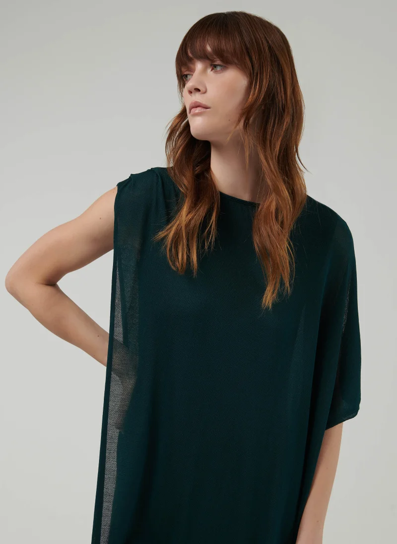 leem  Asymmetric Knitted Kaftan - Shorter length for Women | Best Price UAE