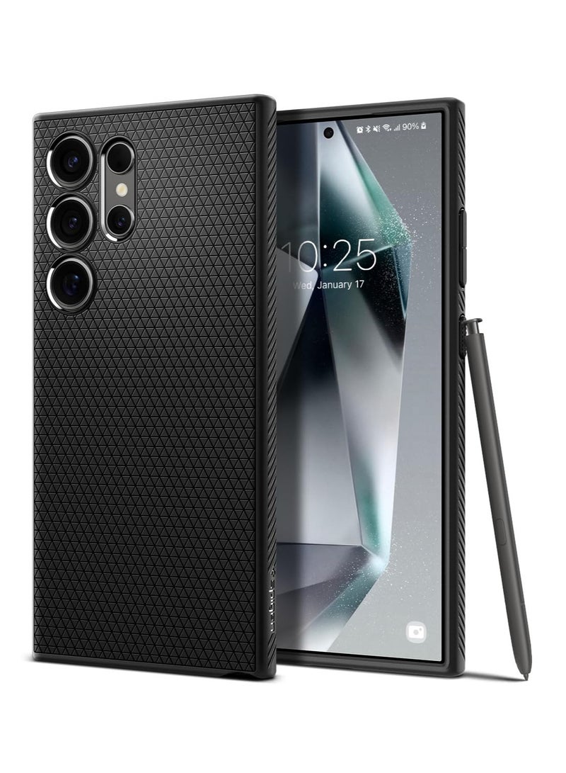 for Samsung Galaxy S24 ULTRA protective case, black phone case, minimalist geometric grid soft case - Image 1