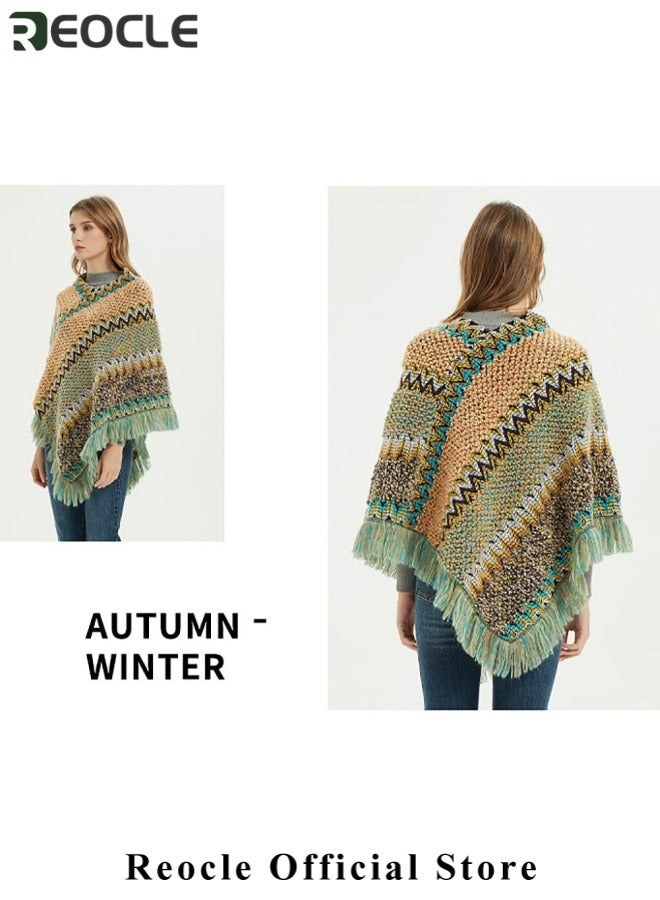 ريوكل عباءة نسائية متماسكة ذات شرابة متماسكة معطف شتوي أنيق وأنيق وشال دافئ وشال كاجوال أنيق للسيدات للمنزل والمكتب والسفر والحفلات - Image 4