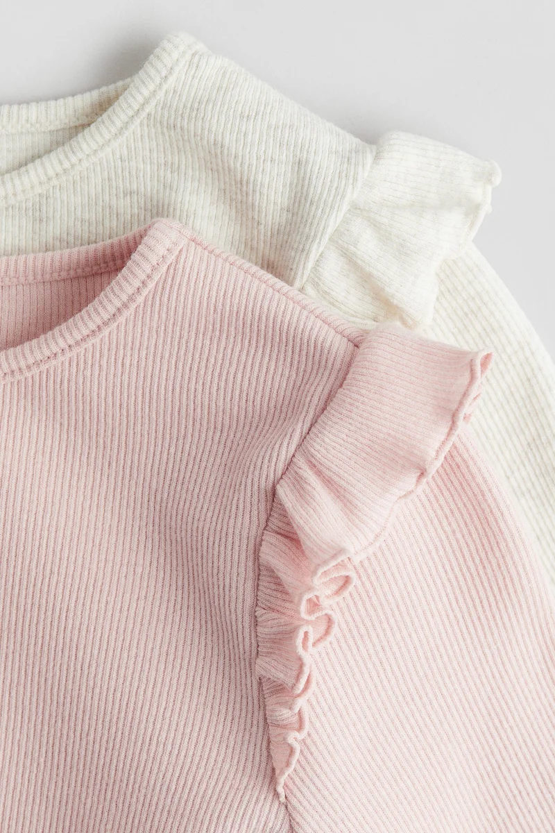 H&M 2-pack ribbed cotton tops