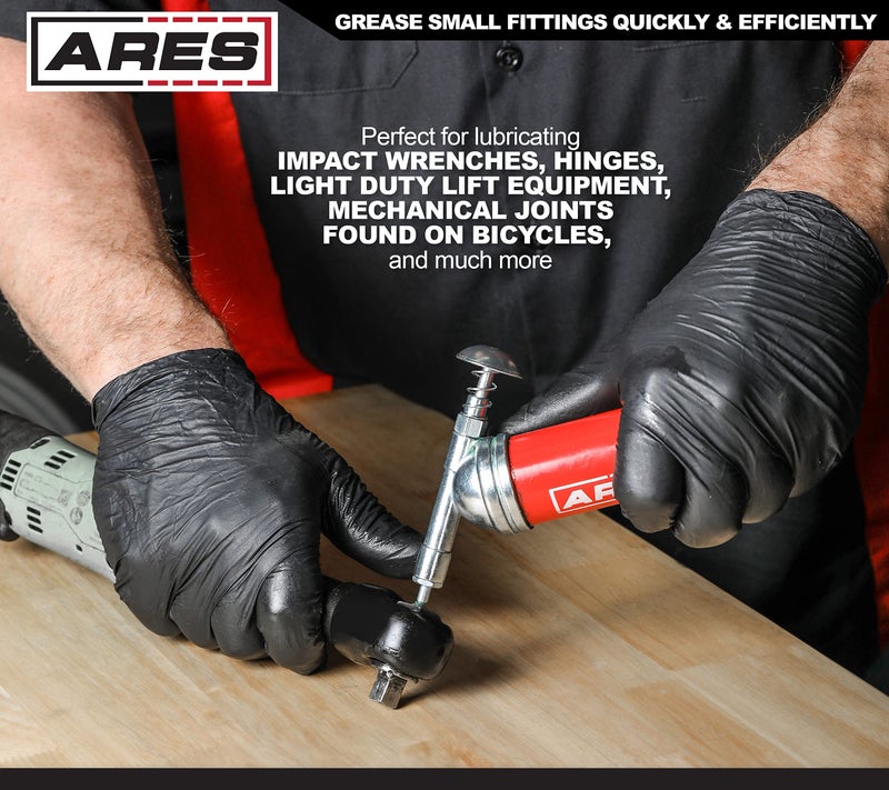 ARES 53010 â€“ 3-Ounce Push-Type Mini Grease Gun - Needle Nozzle Easily Greases Small Fittings â€“ One-Handed Operation - 3000 PSI Working Pressure - Image 4