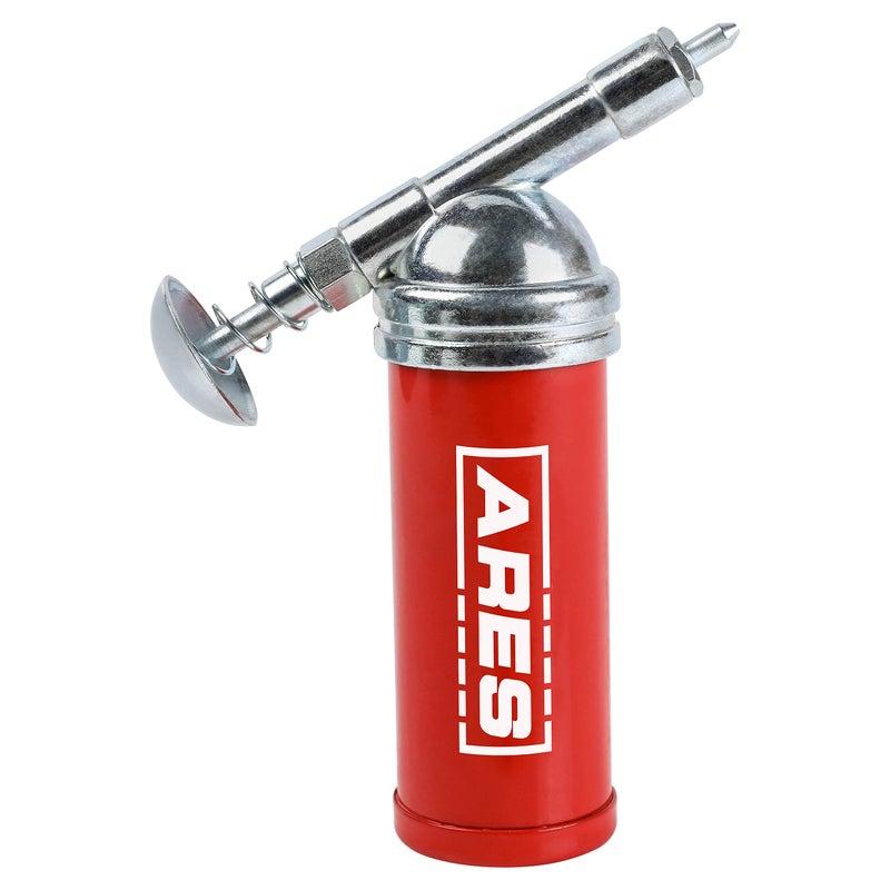 ARES 53010 â€“ 3-Ounce Push-Type Mini Grease Gun - Needle Nozzle Easily Greases Small Fittings â€“ One-Handed Operation - 3000 PSI Working Pressure - Image 1