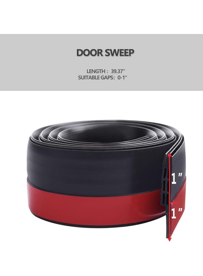 SHAYDX 39-Inch Self-Adhesive Door Draft Stopper (Black) – Under Door Soundproof Seal Strip & Weather Stripping Draft Excluder - Image 4