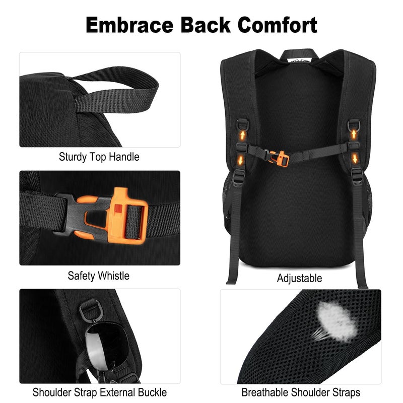 NerIion Nerlion 35L Hiking Backpack Travel Backpack for Men Women Camping Waterproof Outdoor Hiking Daypack Lightweight Backpack Black - Image 5