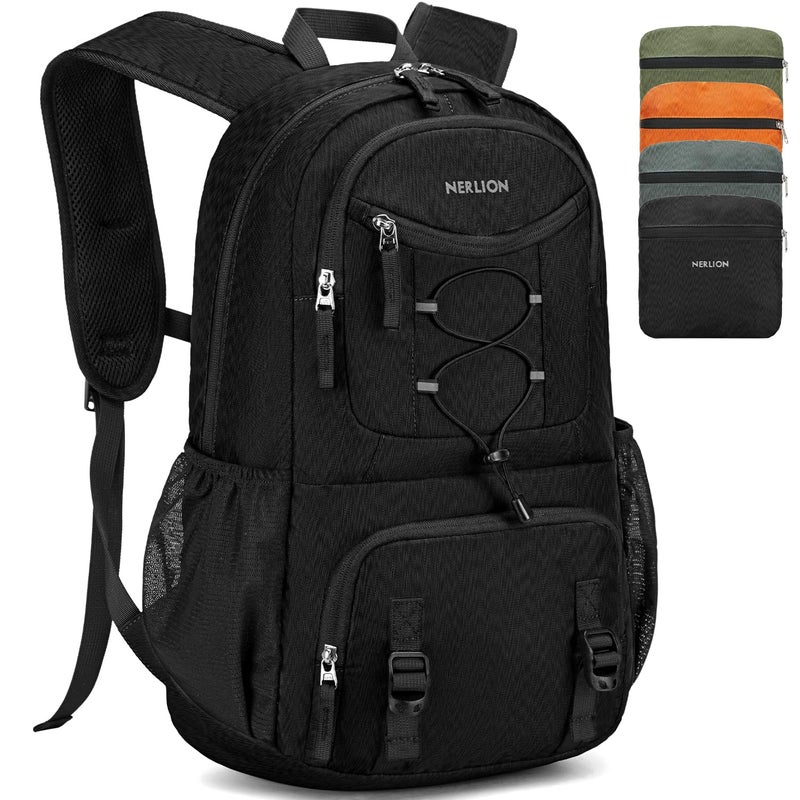 NerIion Nerlion 35L Hiking Backpack Travel Backpack for Men Women Camping Waterproof Outdoor Hiking Daypack Lightweight Backpack Black - Image 1