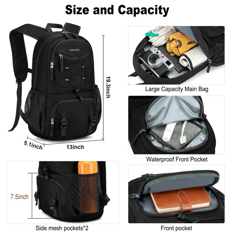 NerIion Nerlion 35L Hiking Backpack Travel Backpack for Men Women Camping Waterproof Outdoor Hiking Daypack Lightweight Backpack Black - Image 4