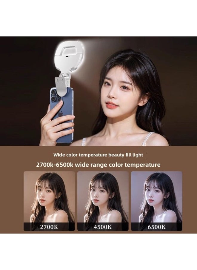 Generic Mobile Phone Fill Light Portable Selfie Handheld Live Beauty Pocket Light Clip-on Led Ring Beauty Light-Specification:[850mah Premium Edition] + Desktop Portable Stand  - Image 5
