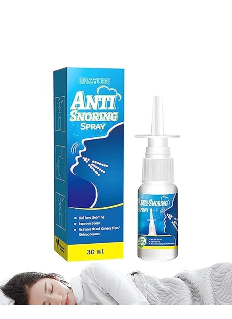 ERAYCEE Snoring Nasal Spray, Anti Snoring Spray, Fast Snore Stopper Drops, Nasal Spray to Improve Sleep, Natural Breathing Relief, Helps Open The Throat  Air Passage While Sleeping, Effective Reduced Snorin  - Image 1