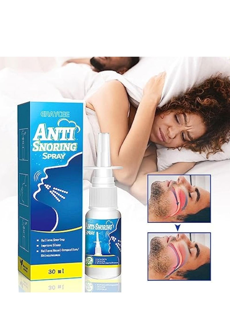 ERAYCEE Snoring Nasal Spray, Anti Snoring Spray, Fast Snore Stopper Drops, Nasal Spray to Improve Sleep, Natural Breathing Relief, Helps Open The Throat  Air Passage While Sleeping, Effective Reduced Snorin  - Image 2