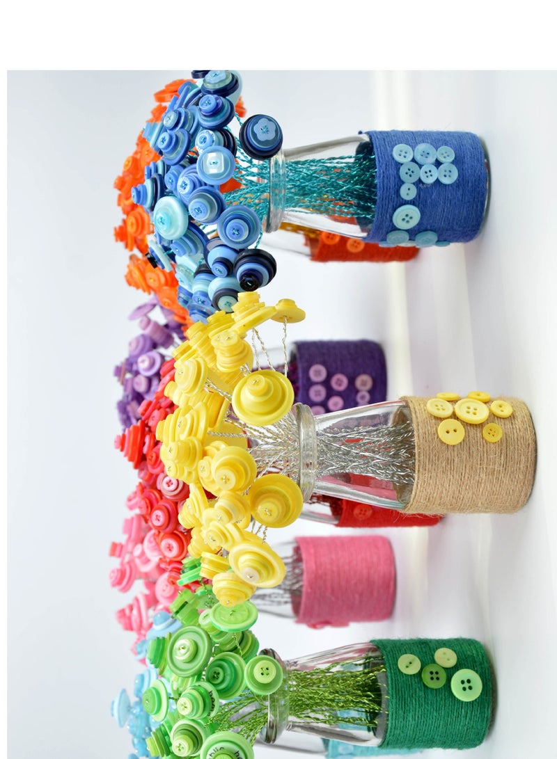 600 Pcs Colorful Resin Buttons Set, Assorted Sizes 2 & 4-Hole Round Craft Buttons for Sewing, DIY Projects & Kids' Creative Crafts - Image 2