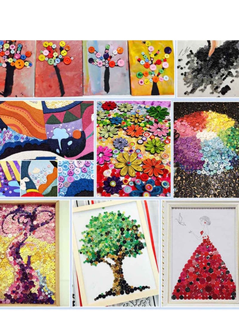 600 Pcs Colorful Resin Buttons Set, Assorted Sizes 2 & 4-Hole Round Craft Buttons for Sewing, DIY Projects & Kids' Creative Crafts - Image 3