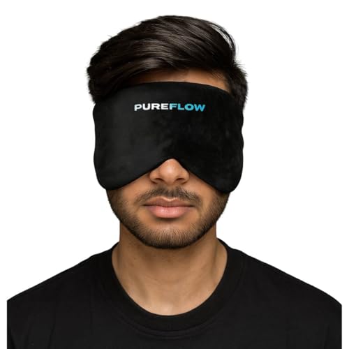 PureFlow Deep Sleep Mask for Men & Women | Ultra-Soft Velvet Eye Mask | 100% Blackout | Adjustable No-Pressure Fit | Perfect for Travel, Meditation & Sleeping | Premium Comfort Sleep Mask - Image 1