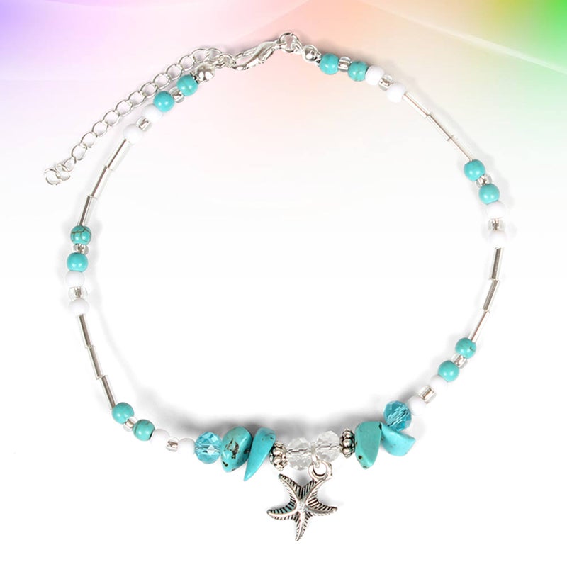 Universal Ankle Bracelet with Star Shape Pendant Geometric Type Foot Jewelry Simple Handmade Alloy Anklet - Image 5