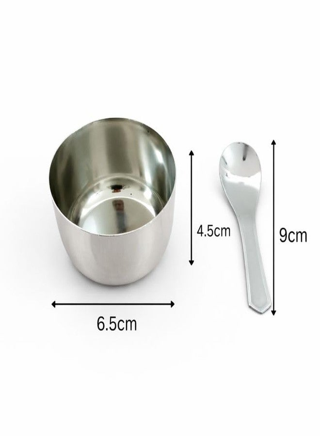 Duodeno Stainless Steel Indian Masala Dabba (20 cm) | 7 Compartments Spice Cups + Spoon | Airtight Kitchen Spice Round Storage Box (Silver) - Image 4