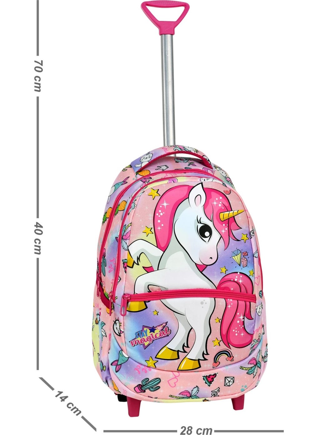 Çantaland Primary School Bag with Wheeled Unicorn Pattern + Lunch Box  - Image 5