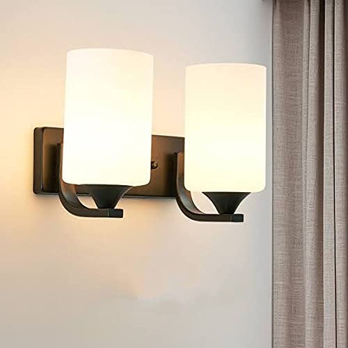 BrightLyt Dual/Double Wall Lights for Living Room, Wall Lamps for Bedroom/Home Decoration (Classic Design White Frosted Glass, Two Shade) - Image 1
