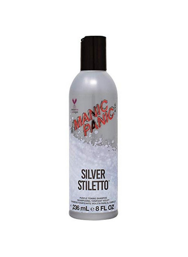 Manic Panic Silver Stiletto Toning Shampoo Sulfate Free Purple Shampoo For Pale Platinum Blondes Grey Blue And Purple Hair Color Tones Brassiness (8Oz) - Image 1
