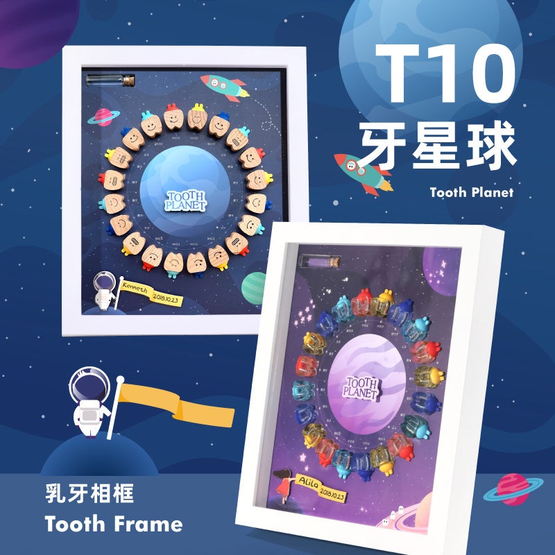 T10 Plastic Po Frame Deciduous Teeth Box For Boys And Girls Deciduous Teeth Fetal Hair Collection Commemorative Storage Box Baby Souvenirs - Image 3