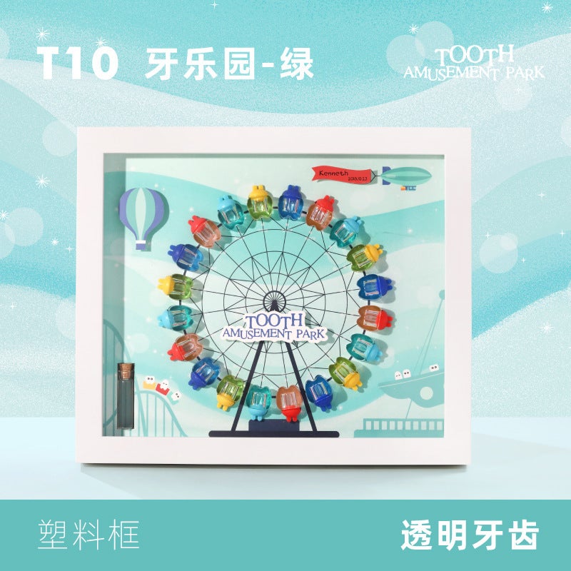 T10 Plastic Po Frame Deciduous Teeth Box For Boys And Girls Deciduous Teeth Fetal Hair Collection Commemorative Storage Box Baby Souvenirs - Image 1