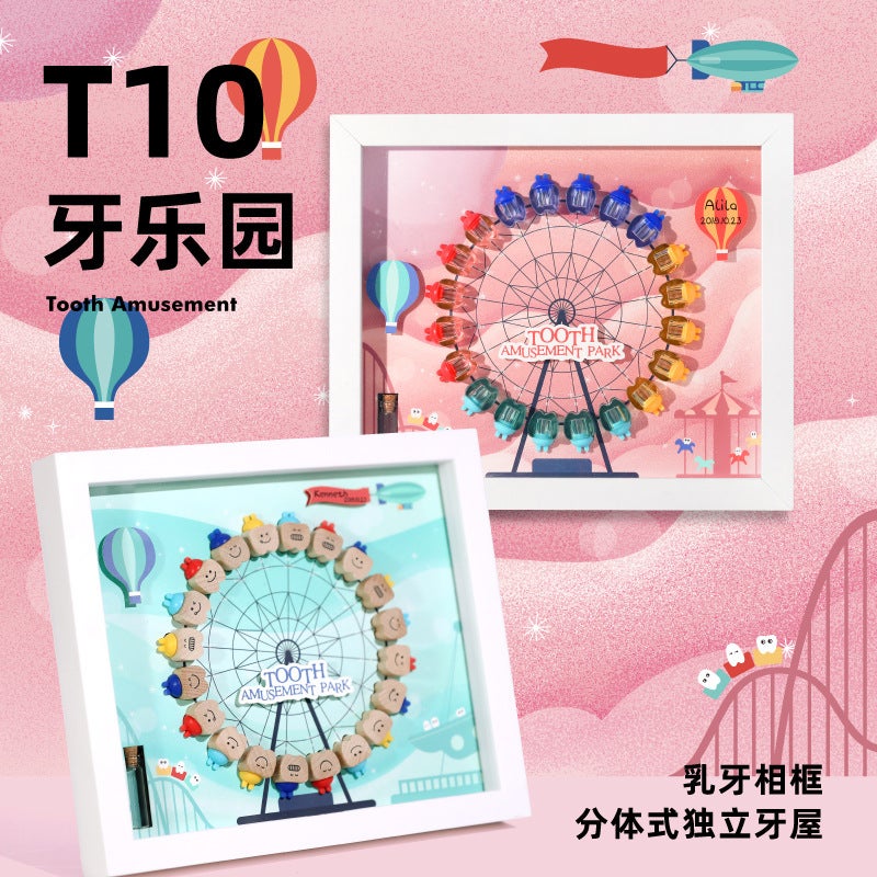 T10 Plastic Po Frame Deciduous Teeth Box For Boys And Girls Deciduous Teeth Fetal Hair Collection Commemorative Storage Box Baby Souvenirs - Image 2