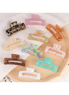 MagicSky Magicsky 10 Pcs Hair Claw Clips for Women, Marble Tortoise Acrylic Large Clip Thick Thin Hair, Cute Butterfly Barrettes Pins, Aesthetic Styling Accessories Girls,Brown Opal Pink  - Image 2
