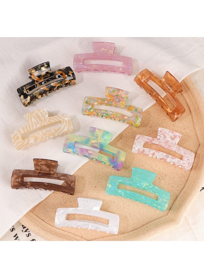 Magicsky 10 Pcs Hair Claw Clips for Women, Marble Tortoise Acrylic Large Clip Thick Thin Hair, Cute Butterfly Barrettes Pins, Aesthetic Styling Accessories Girls,Brown Opal Pink - Image 2